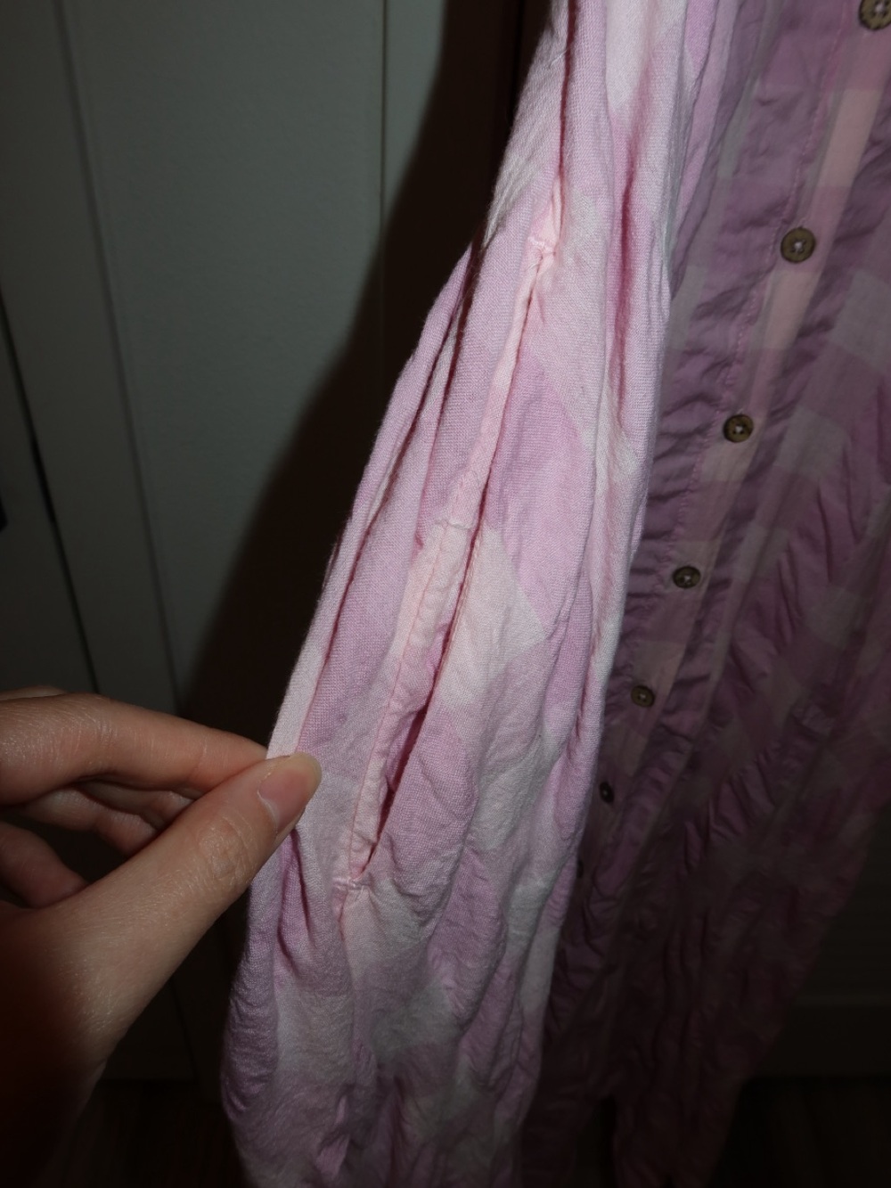 Free People Light Pink Gingham Tie-Back Maxi Dress - Picture 3 of 9